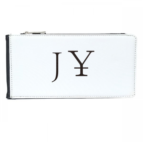 货币符号日元 长方形皮革多卡钱包卡包