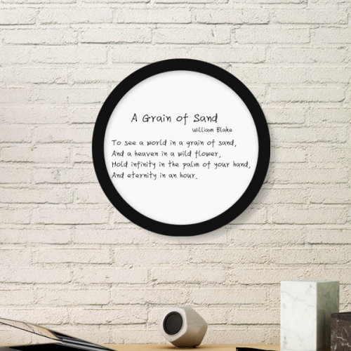 一粒沙中看世界文艺名诗句 圆形简约装饰画家居装饰画框礼品礼物
