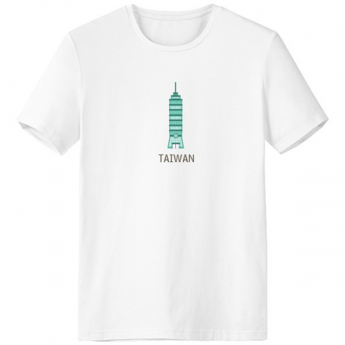 Taiwan Attractions 101 Building Travel Crew-Neck T-shirt Workwear Pocket Short Sleeve Sport Clothing 