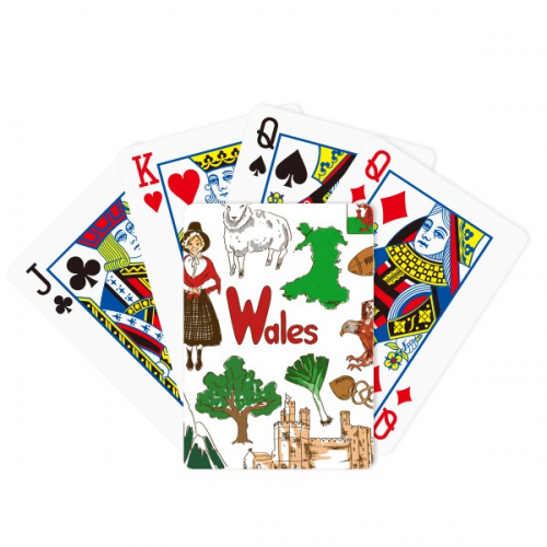 英国威尔士民俗插画图案 扑克牌休闲纸牌游戏纪念礼物