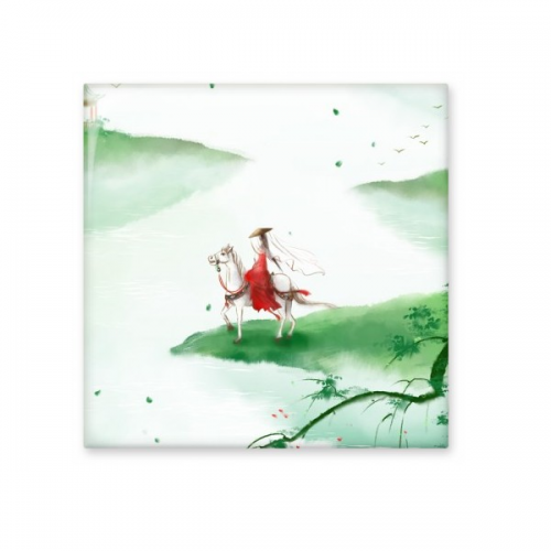 riding a horse go chinese watercolor cerac tile glossy decal ged brick adorn st riding a horse go chinese watercolor cerac tile glossy decal ged brick adorn st