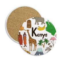 kenya landscap animals national flag coaster cup mug tabletop protection absorbent st