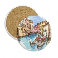 italy venice landscape watercolour painting coaster cup mug tabletop protection absorbent st