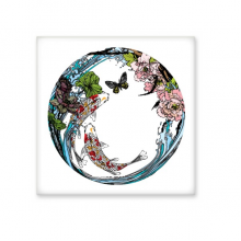 鲤鱼荷花蝴蝶纹样 厨房浴室瓷砖墙面装饰创意瓷砖