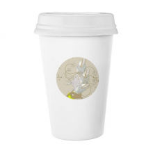 女人花朵树叶纹样 陶瓷杯子马克杯牛奶杯带盖水杯
