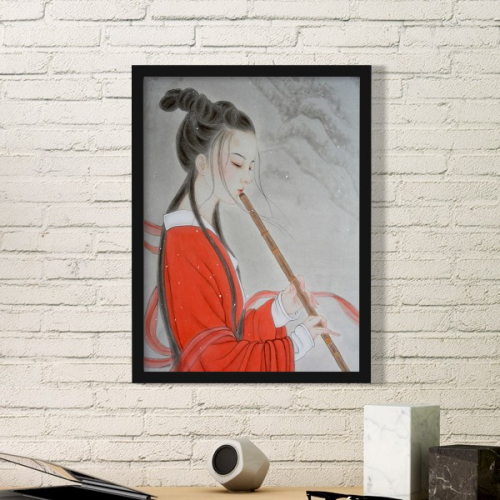 一场风花雪月的事插画 黑色简约装饰画家居装饰画框礼品礼物