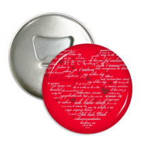 Heart Shaped I Love You Valentine's Day Bottle Opener Fridge Magnet Emblem Multifunction Badge