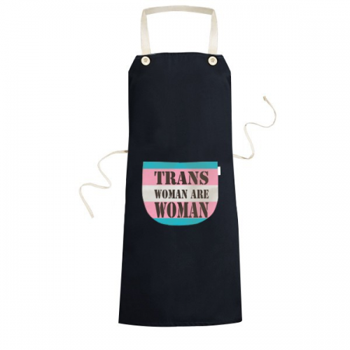 Trans Woman Support LGBT Transgender Cooking Kitchen Black Bib Aprons With Pocket for Women Men Chef s