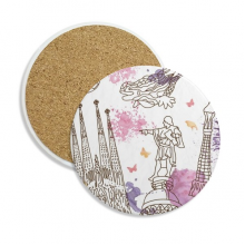 barcelona cathedral soccer statue spain coaster cup mug tabletop protection absorbent st