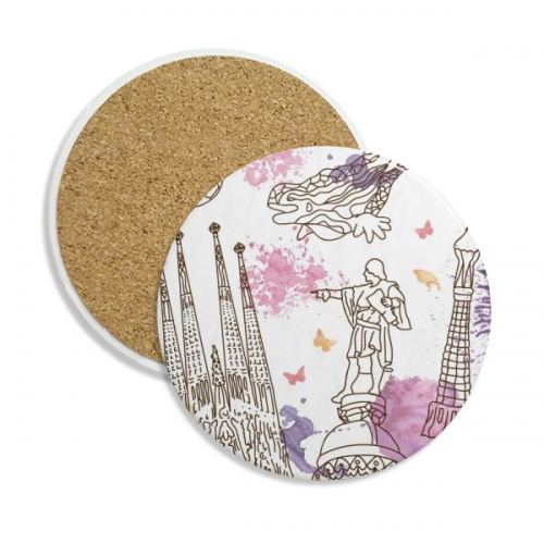 barcelona cathedral soccer statue spain coaster cup mug tabletop protection absorbent st barcelona cathedral soccer statue spain coaster cup mug tabletop protection absorbent st