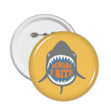 小心我咬人鲨鱼插图 圆形徽章胸章胸牌装饰挂牌5件礼物