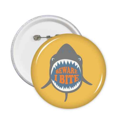 小心我咬人鲨鱼插图 圆形徽章胸章胸牌装饰挂牌5件礼物