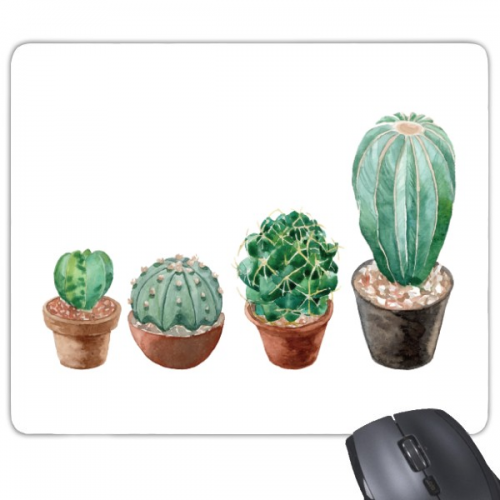 Succulents Cactus Potted  Illustration Mouse Pad Non-Slip Rubber Mousepad Game Office