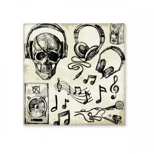 l headset music instrument pattern cerac tile glossy decal ged brick adorn st
