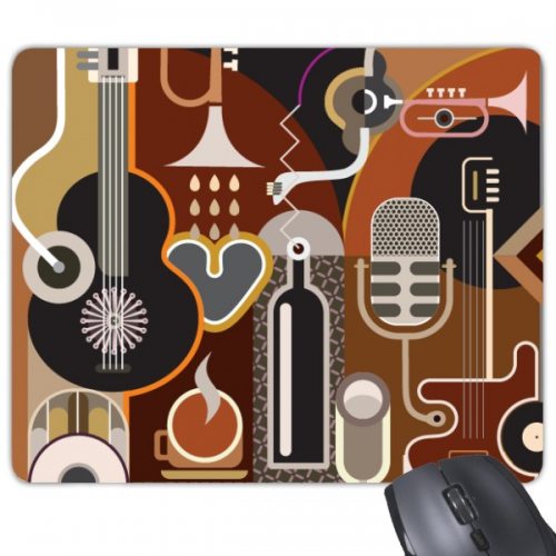 吉他音乐插画蓝色图案 游戏办公防滑橡胶鼠标垫礼物 吉他音乐插画蓝色图案 游戏办公防滑橡胶鼠标垫礼物