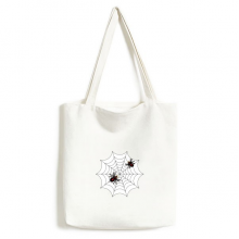 Insect Spider Black Cobweb Illustration Tote Canvas Bag Shopping Satchel Casual Handbag