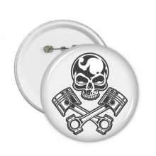 挡风镜骷髅头摩托车纹样 圆形徽章胸章胸牌装饰挂牌5件礼物