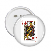  j playing cards pattern round pins badge button emblem accessory decoration 5pcs