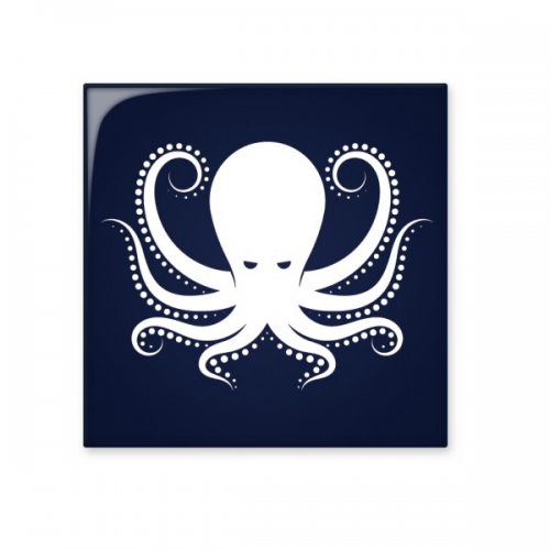 octopus marine life black white pattern cerac tile glossy decal ged brick adorn st