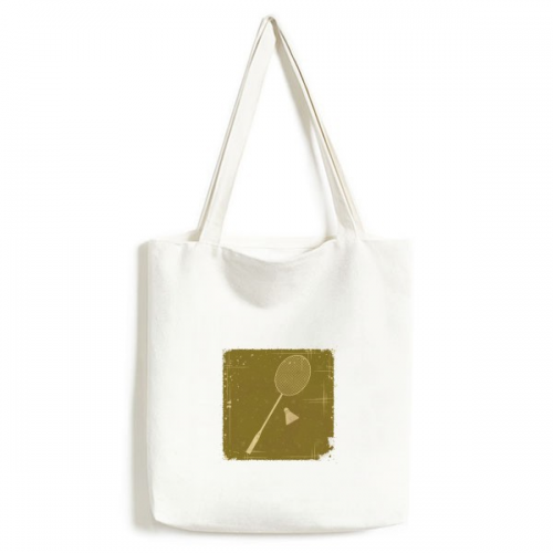 Sport Badnton Illustration Pattern Tote Canvas Bag Shopping Satchel Casual Handbag