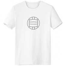 Volleyball Sport Line Drawing Pattern Crew Neck T-shirt Workwear Pocket Short Sleeve Sport Clothing