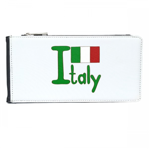 Italy National Flag Green Pattern Multi-Card Faux Leather Rectangle Wallet Card Purse Italy National Flag Green Pattern Multi-Card Faux Leather Rectangle Wallet Card Purse