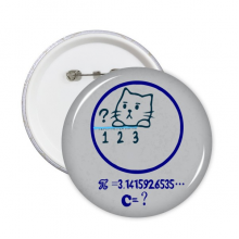 math problem cat illustration round pins badge button emblem accessory decoration 5pcs