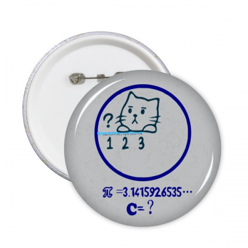 math problem cat illustration round pins badge button emblem accessory decoration 5pcs