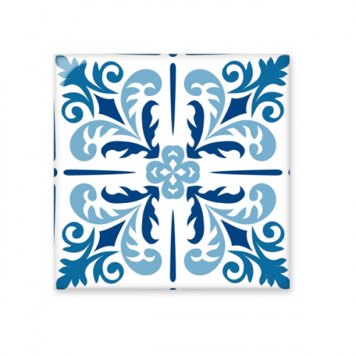 blue morocco decorative flower ilustration cerac tile glossy decal ged brick adorn st