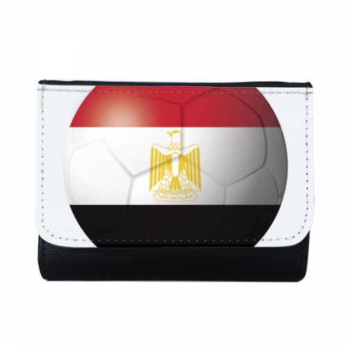 Egypt National Flag Soccer Football Multi-Function Faux Leather Wallet Card Purse 