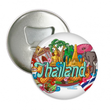 大皇宫大象泰国涂鸦 圆形冰箱贴厨房装饰啤酒开瓶器瓶起子3件礼物