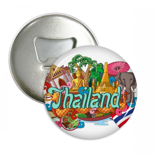 大皇宫大象泰国涂鸦 圆形冰箱贴厨房装饰啤酒开瓶器瓶起子3件礼物 大皇宫大象泰国涂鸦 圆形冰箱贴厨房装饰啤酒开瓶器瓶起子3件礼物