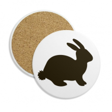 black hare animal portrayal coaster cup mug tabletop protection absorbent st