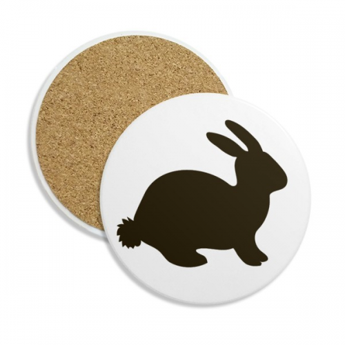 black hare animal portrayal coaster cup mug tabletop protection absorbent st
