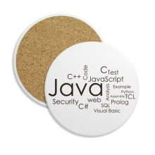 程序员编程相关Java 圆形陶瓷杯垫水杯隔热垫2片装礼品礼物