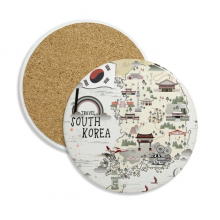 south korea map landmarks coaster cup mug tabletop protection absorbent st south korea map landmarks coaster cup mug tabletop protection absorbent st