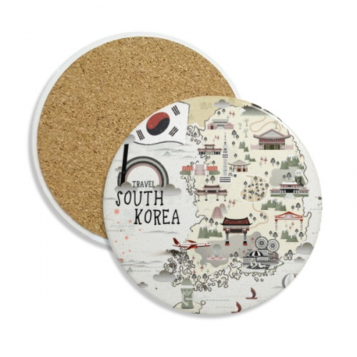 south korea map landmarks coaster cup mug tabletop protection absorbent st south korea map landmarks coaster cup mug tabletop protection absorbent st