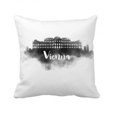 奥地利维也纳地标水墨城市 方形抱枕靠枕沙发靠垫双面含芯礼物