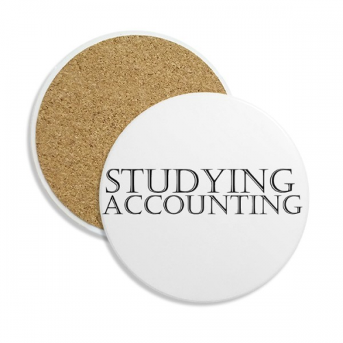 专业学科正修读会计短句 圆形陶瓷杯垫水杯隔热垫2片装礼品礼物