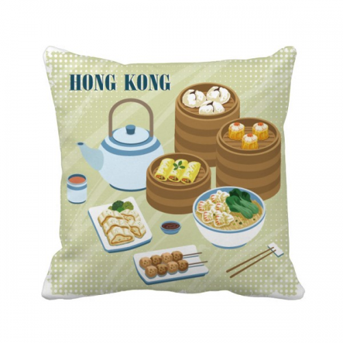 香港中式酒家点心 方形抱枕靠枕沙发靠垫双面含芯礼物
