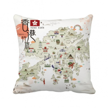 Hong Kong Hiking Locations Map China Throw Pillow Sleeping Sofa Cushion Cover