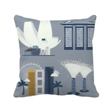 Singapore Famous Spots Throw Pillow Sleeping Sofa Cushion Cover