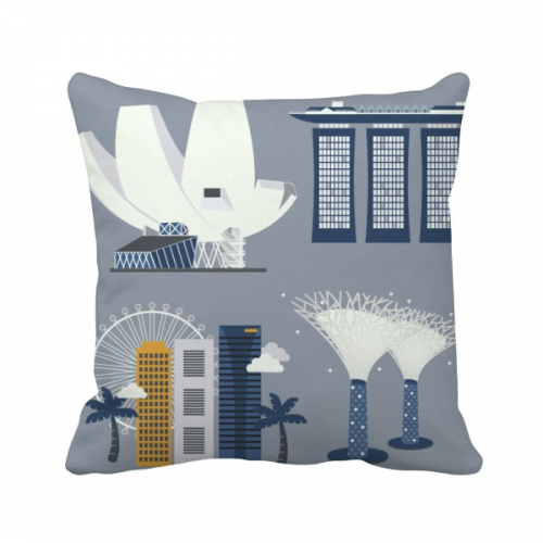 Singapore Famous Spots Throw Pillow Sleeping Sofa Cushion Cover Singapore Famous Spots Throw Pillow Sleeping Sofa Cushion Cover