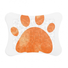 orange  print cat footprint animal puzzle frame picture decoration jigsaw game ornament
