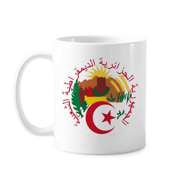 Algiers Algeria National Emblem Mug Pottery Cerac Coffee Porcelain Cup Tableware