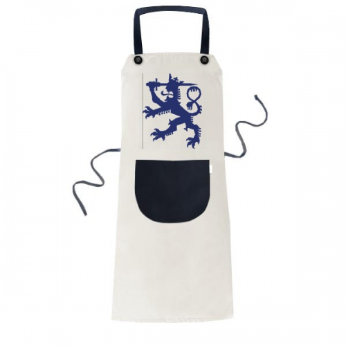 Finland National Emblem Country Symbol Apron Adjustable Bib Cotton Linen BBQ Kitchen Pocket Pinafore