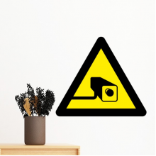 Warning Symbol Yellow Black Camera Triangle Removable Wall Sticker Mural DIY Wallpaper Vinyl Room Home Decal Decor