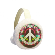colorful pesymbol anti-war pattern winter ear warmer cable knit furry fleece earmuff outdoor colorful pesymbol anti-war pattern winter ear warmer cable knit furry fleece earmuff outdoor