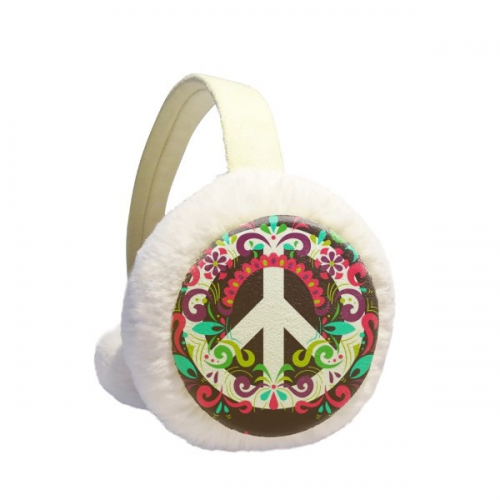 colorful pesymbol anti-war pattern winter ear warmer cable knit furry fleece earmuff outdoor colorful pesymbol anti-war pattern winter ear warmer cable knit furry fleece earmuff outdoor