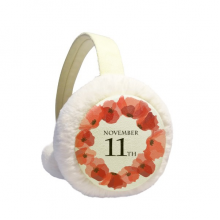 水彩虞美人红花环英国国殇纪念日 冬季可折叠保暖耳套耳罩护耳挂耳包礼物